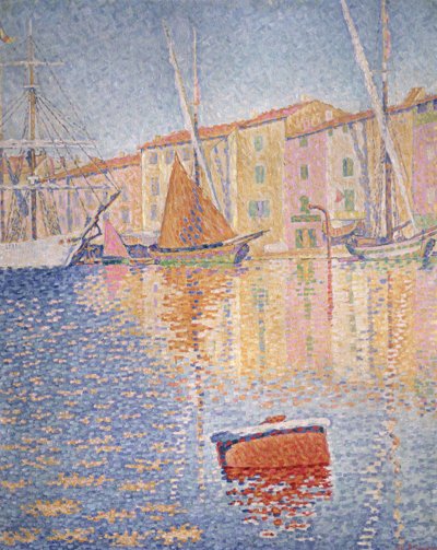 De rode boei, Saint Tropez, 1895 door Paul Signac